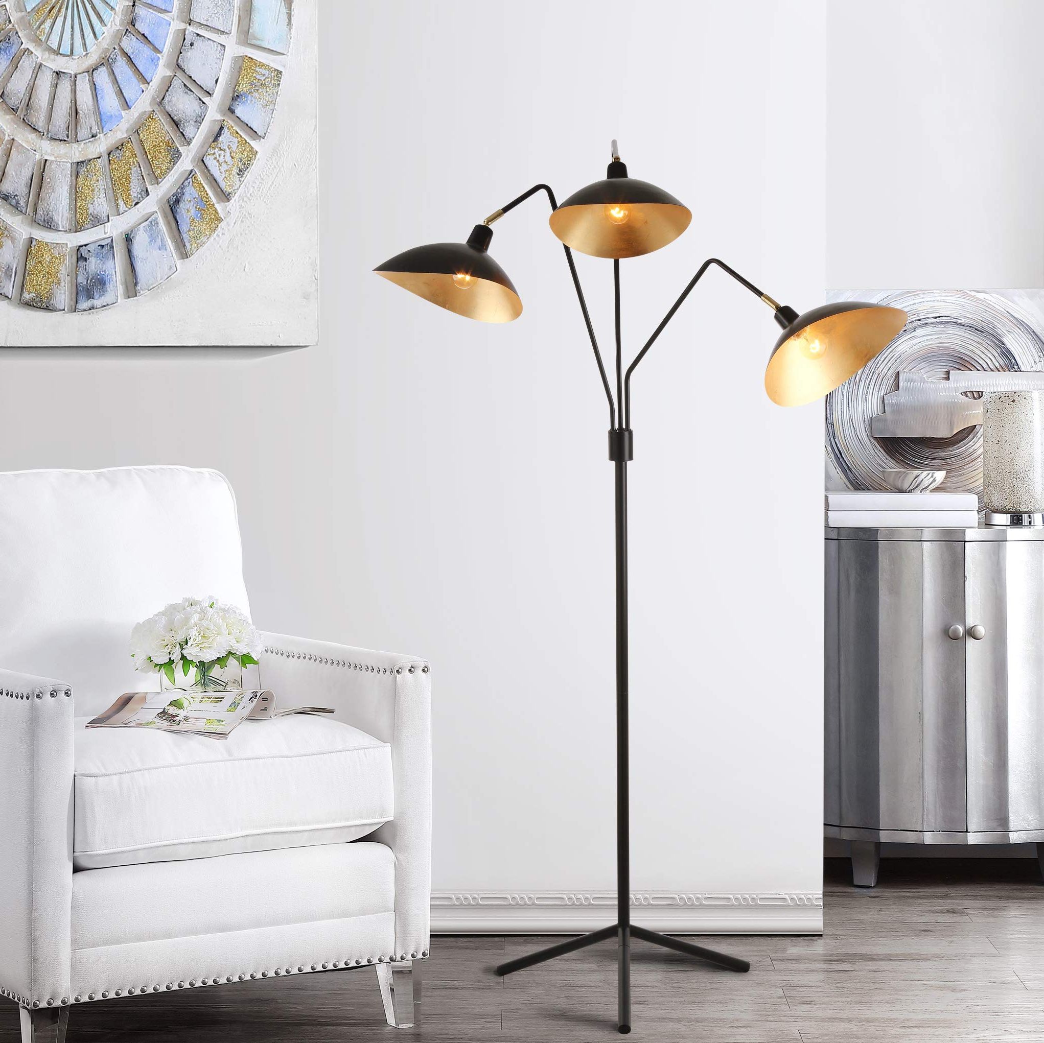 70 Inch Standing Lamps Throughout Latest Amazon: Safavieh Lighting Collection Iris Mid Century Modern  Contemporary Retro Black/ Gold 70 Inch Living Room Bedroom Home Office Standing  Floor Lamp (led Bulb Included) : Everything Else (View 1 of 10)