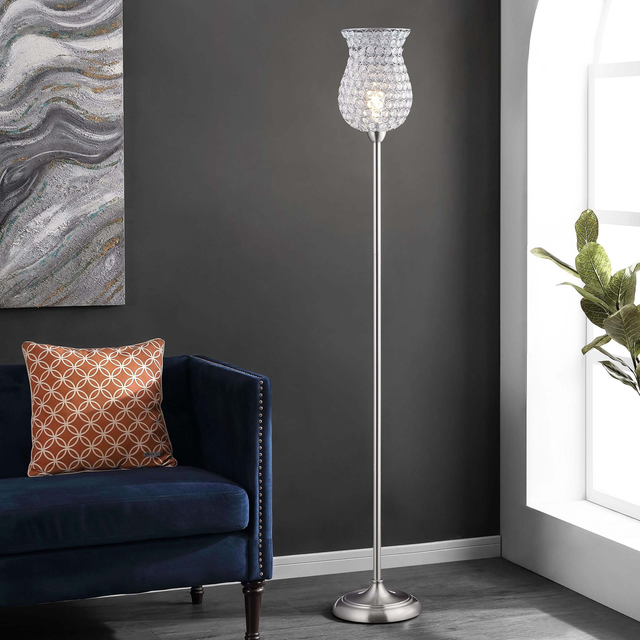 70 Inch Standing Lamps With Regard To 2020 Safavieh Lighting 70 Inch Ricky Iron Floor Lamp – 11" X 11" X 70" – On Sale  – Overstock –  (View 9 of 10)
