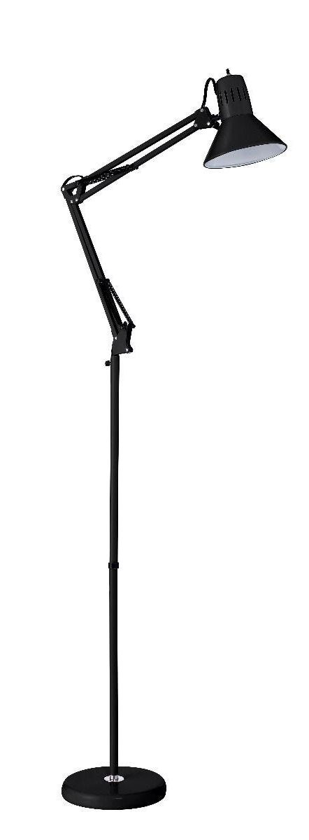 Adjustble Arm Standing Lamps Throughout Latest Swing Arm Floor Lamp, Black (View 2 of 10)