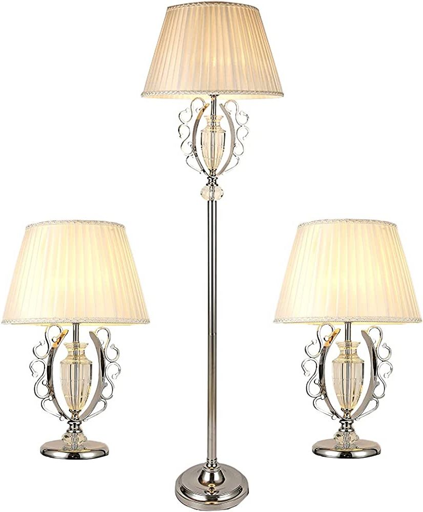 Amazon: 3 Piece Floor And Table Lamp Set, 3 Pcs Bedroom Office Matching Lamps  Set, For Living Room Home Decor Standing Lamp Lighting : Tools & Home  Improvement For Fashionable 3 Piece Set Standing Lamps (View 2 of 10)