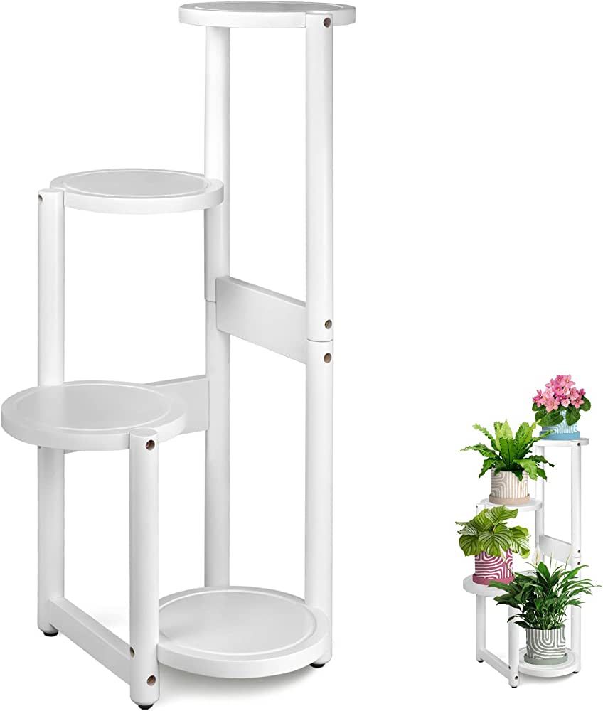 Amazon: Indoor Plant Stand, 4 Tier Tall Plant Stand 32inch, Corner Plant  Stand Holder With Four Shelfs Holder For Outdoor Garden Indoor Home,  Decorate Garden Patio, Corner Living Room Pot & Plant Not Regarding Trendy White 32 Inch Plant Stands (View 1 of 10)