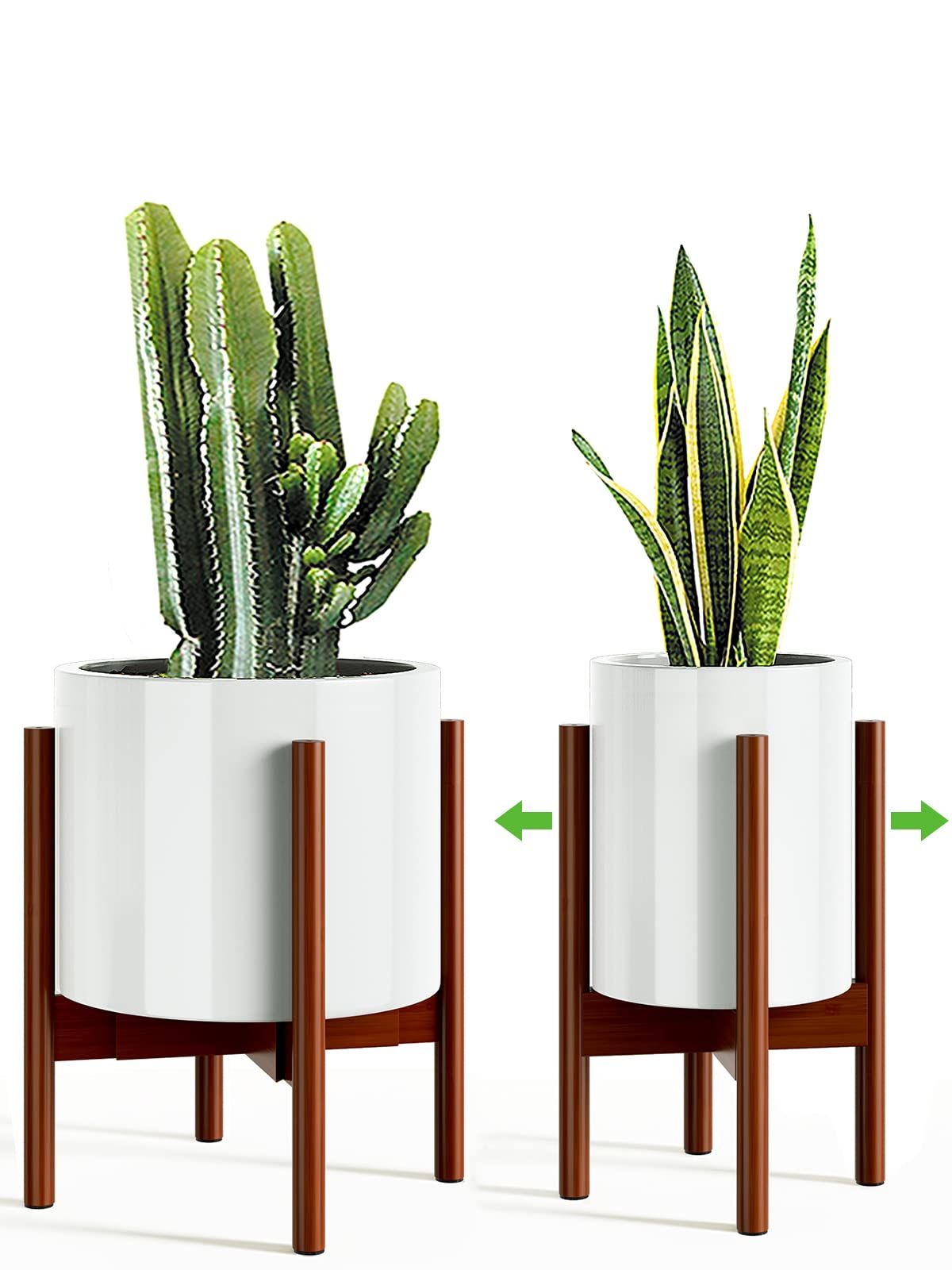 Amazon : Mudeela Adjustable Plant Stand (8 To 12 Inches), Bamboo Mid  Century Modern Plant Stand (15 Inches In Height), Indoor Plant Stand, Fit 8  9 10 11 12 Inch Pots (pot For Most Current 12 Inch Plant Stands (View 1 of 10)