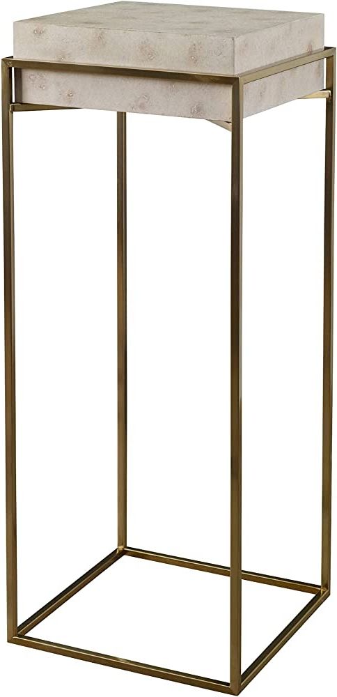 Amazon: Uttermost Inda 36" High Ivory And Brass Modern Plant Stand :  Patio, Lawn & Garden Pertaining To 2019 Ivory Plant Stands (View 5 of 10)
