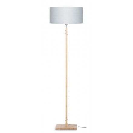 Bamboo Standing Lamp And Fuji Eco Friendly Linen Lampshade (natural, Light  Grey) Within Most Popular Grey Shade Standing Lamps (View 9 of 10)