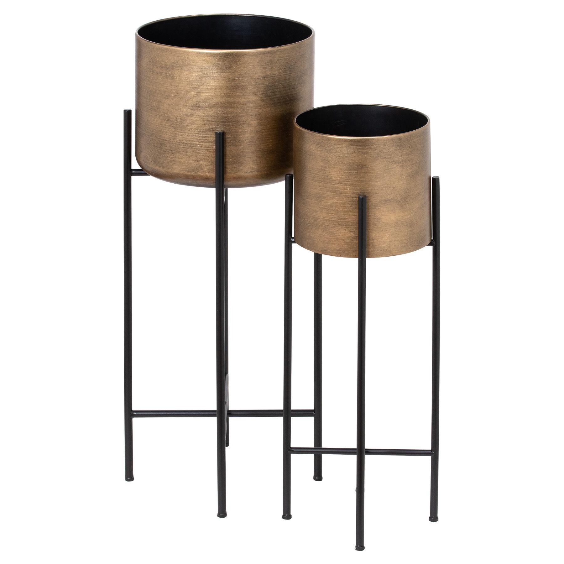 Best And Newest Bronze Plant Stands With Regard To Set Of Two Bronze Planters On Stand (View 8 of 10)