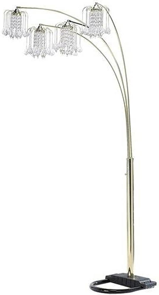 Best And Newest Chandelier Style Standing Lamps Regarding 84"h Dimmer Finish 4 Arch Floor Lamp In Polished Brass Finish Chandelier  Style Shades Floor Lamp – Standing Lamp Chandelier – Amazon (View 2 of 10)