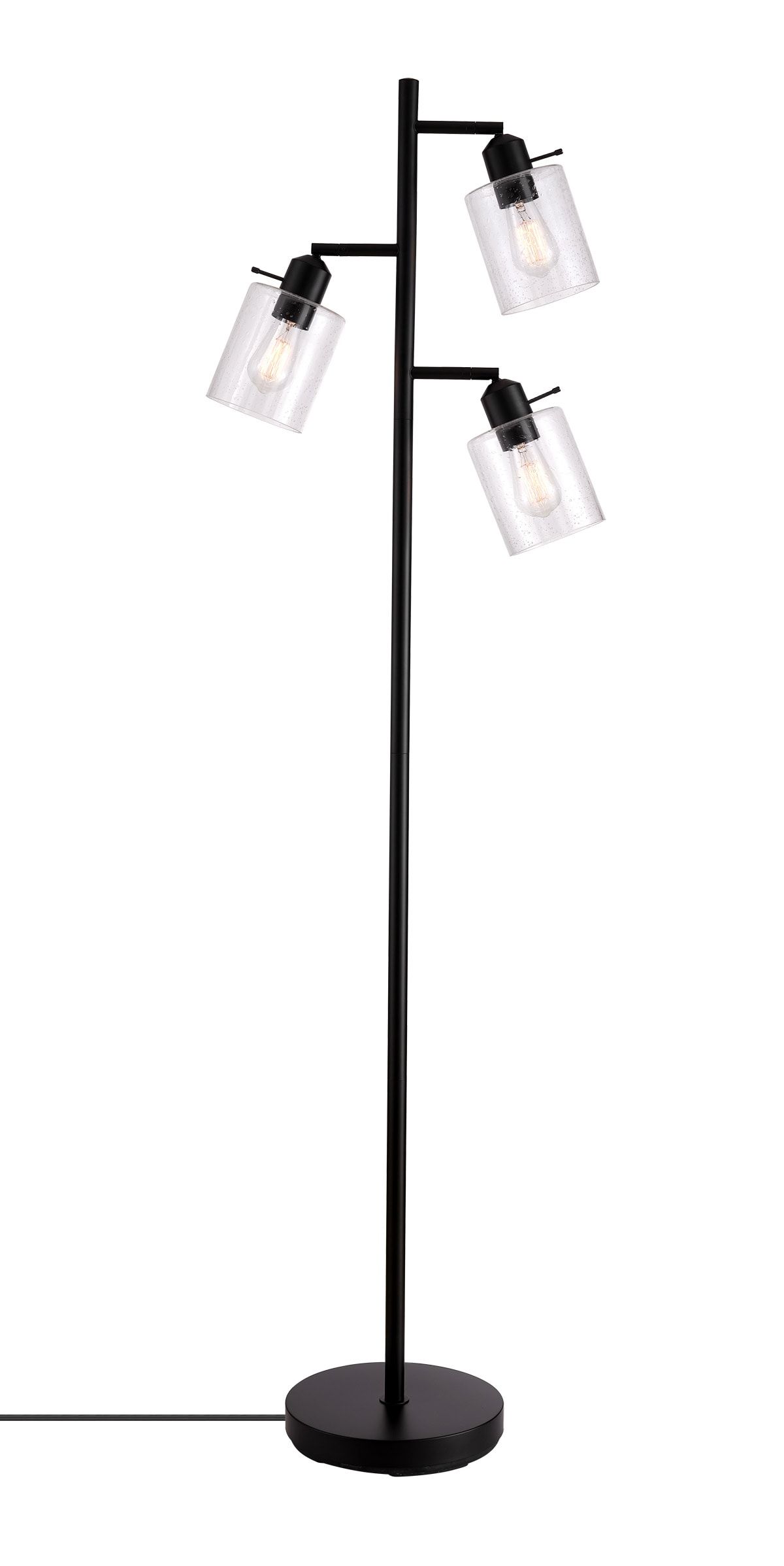 Black Standing Lamps Pertaining To Widely Used Allen + Roth 67 In Matte Black Multi Head Floor Lamp In The Floor Lamps  Department At Lowes (View 10 of 10)