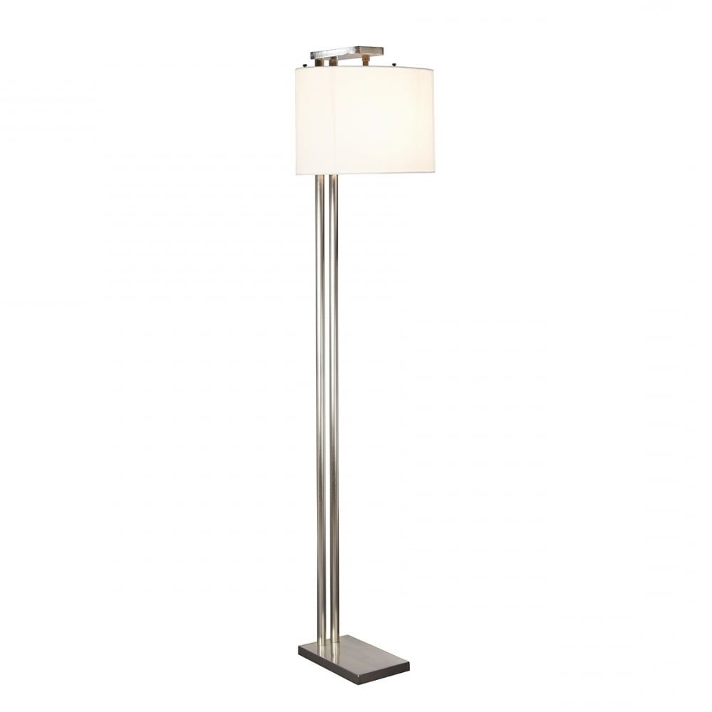 Brushed Nickel Standing Lamps Regarding Most Recent Modern Minimalist Design Floor Lamp In Brushed Nickel With White Shade (View 2 of 10)