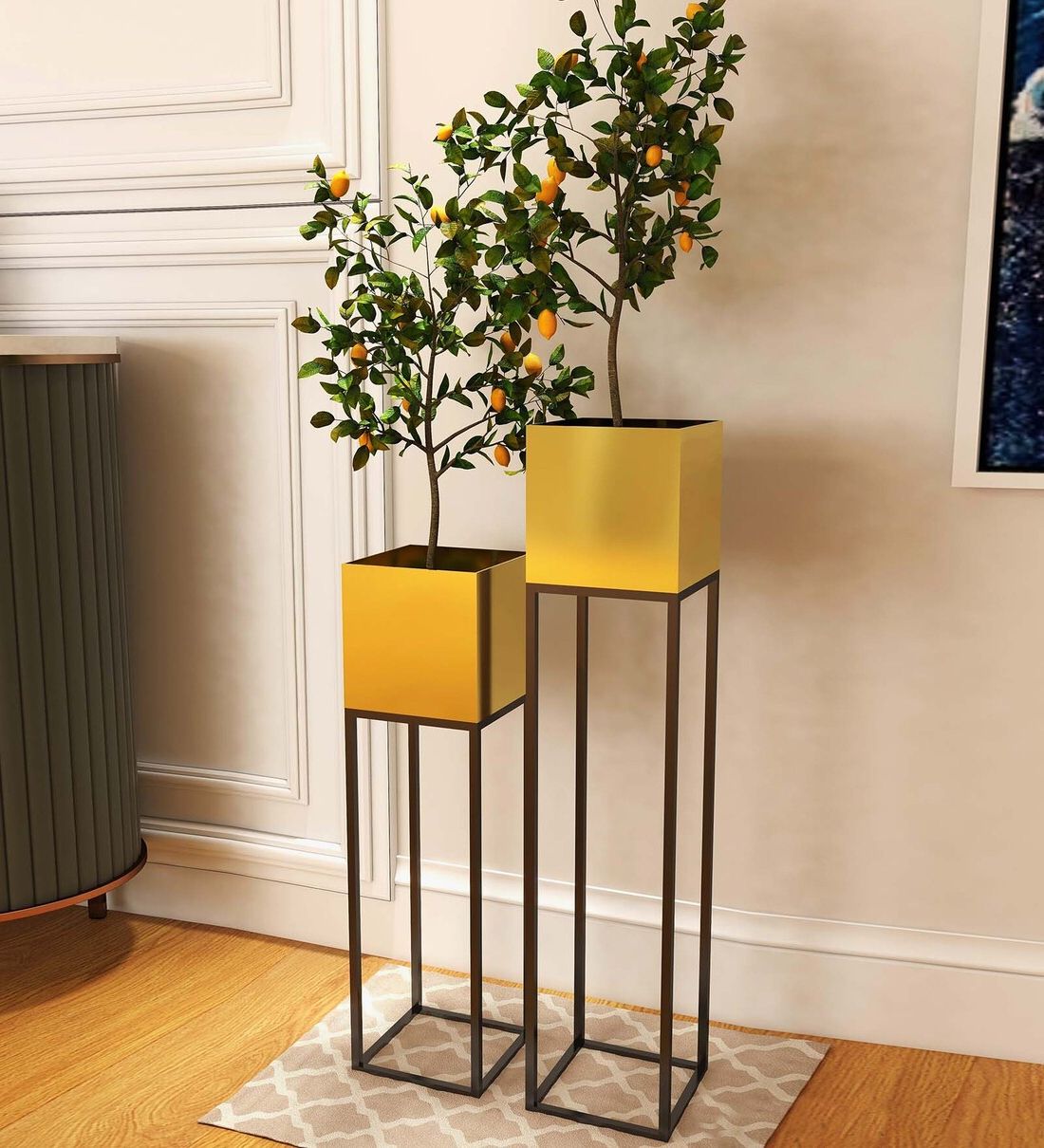 Buy Black & Gold Metal Rectangular Planter Stand, Set Of 2havanto  Online – Metal Planter Stands – Pots & Planters – Home Decor – Pepperfry  Product Inside Most Recently Released Rectangular Plant Stands (View 10 of 10)