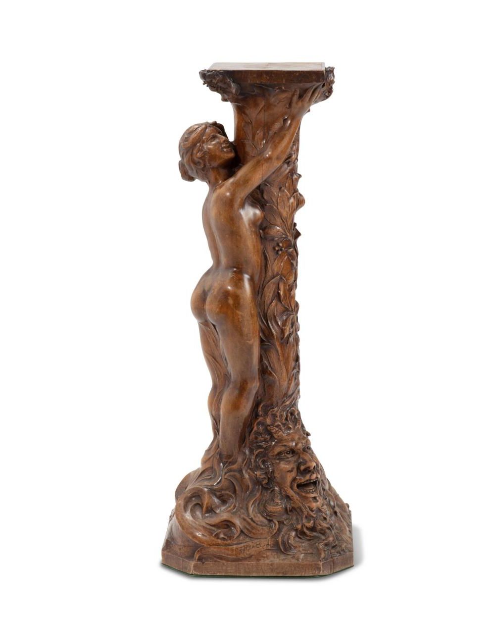 Carved Plant Stands With Fashionable Lot – An Art Nouveau Carved Wood Plant Stand (View 7 of 10)