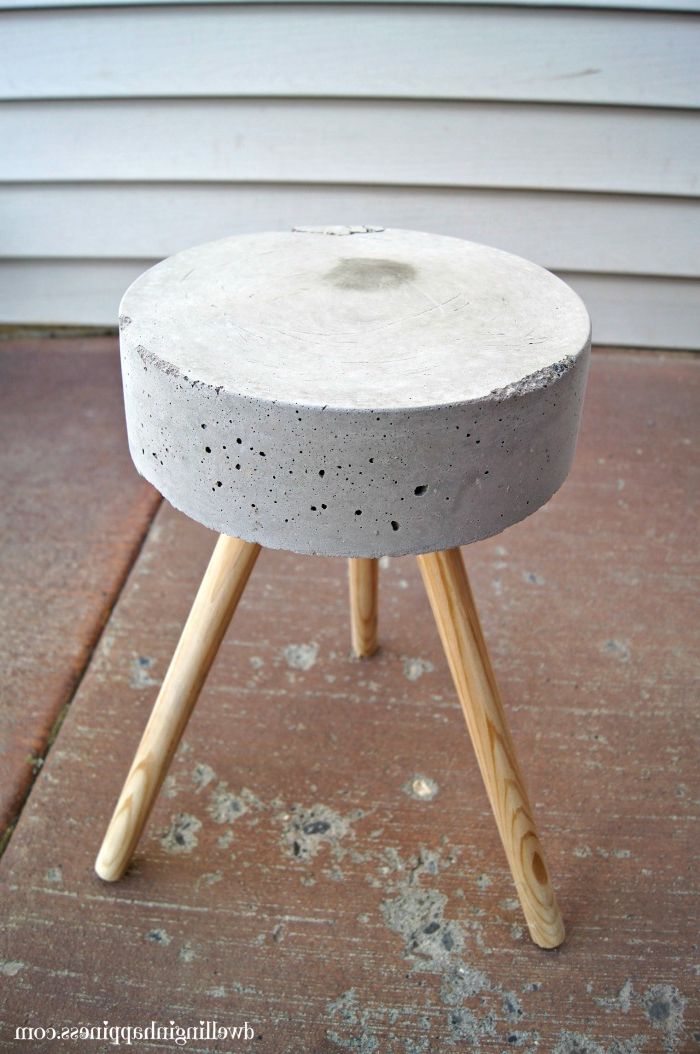 Cement Plant Stands Pertaining To Favorite $5 Diy Concrete Plant Stand – Dwelling In Happiness (View 5 of 10)