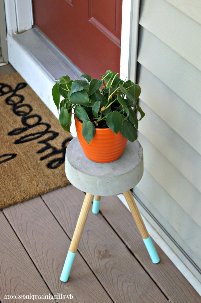 Cement Plant Stands Regarding Recent $5 Diy Concrete Plant Stand – Dwelling In Happiness (View 4 of 10)