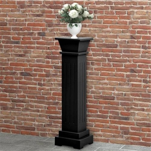 Classic Square Pillar Plant Stand Black 17x17x66 Cm Mdf Pertaining To 2020 Pillar Plant Stands (View 6 of 10)