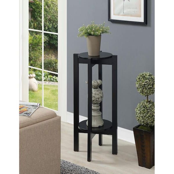 Convenience Concepts Newport Black Deluxe Plant Stand U14 186 – The Home  Depot Inside Trendy Deluxe Plant Stands (View 7 of 10)