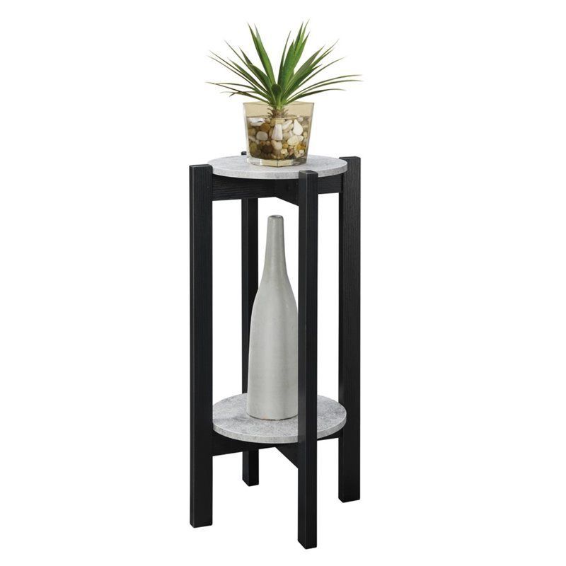Convenience Concepts Newport Deluxe Plant Stand In Black Wood Finish (View 3 of 10)