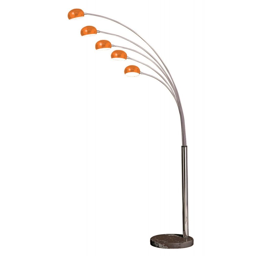 Current Buy 5 Light Metal And Orange Arched Floor Lamp From Fusion Living With Orange Standing Lamps (View 9 of 10)