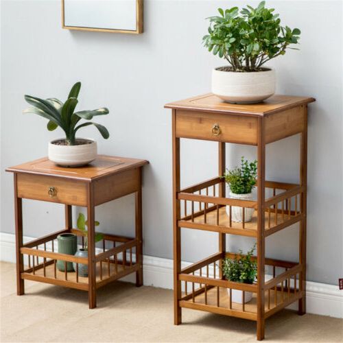 Ebay Intended For Well Liked Plant Stands With Side Table (View 5 of 10)