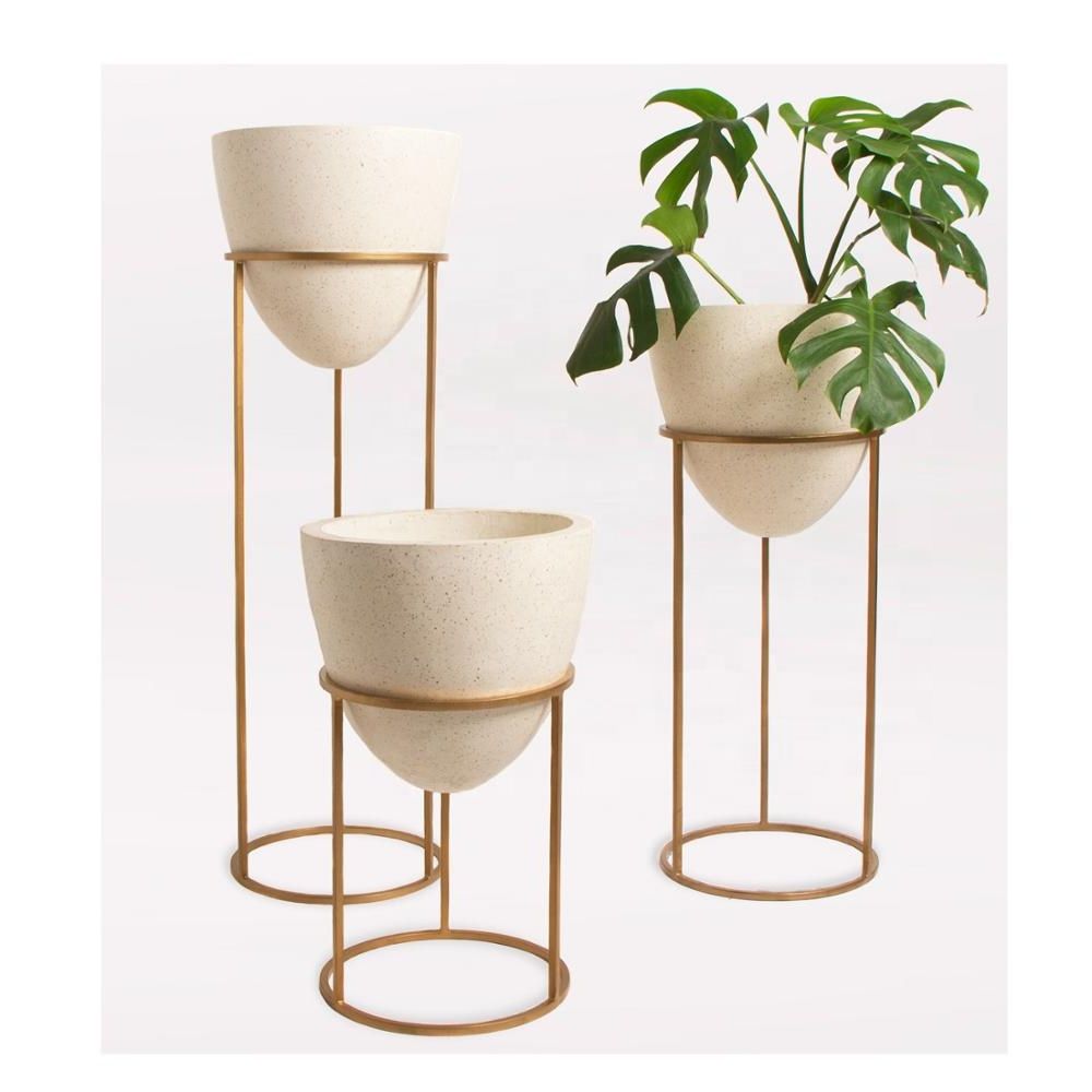 Eggshell 30 Planter Gold With Regard To Current Eggshell Plant Stands (View 4 of 10)