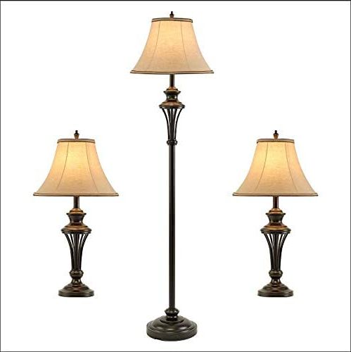 Famous 3 Piece Set Standing Lamps In Smeike 3 Pack Lamp Set (2 Table Lamps, 1 Floor Lamp), 3 Piece Vintage Style  Table (View 1 of 10)