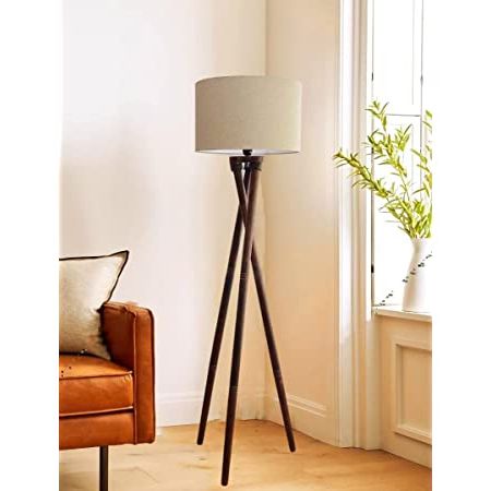 Famous B.s Blue Stone™ Antique Italian Wood Floor Tripod Lamp 50 Inch Brown Shade  : Amazon (View 4 of 10)