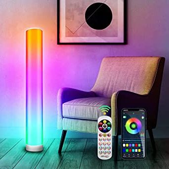 Famous Cylinder Standing Lamps In Led Floor Lamp, Cgn Standing Lights 3.41ft Cylinder Rgb Floor Lamps With  Smart App And Remote Control 104cm Tall Lamps For Living Room, Bedroom,  Office : Amazon.co (View 6 of 10)