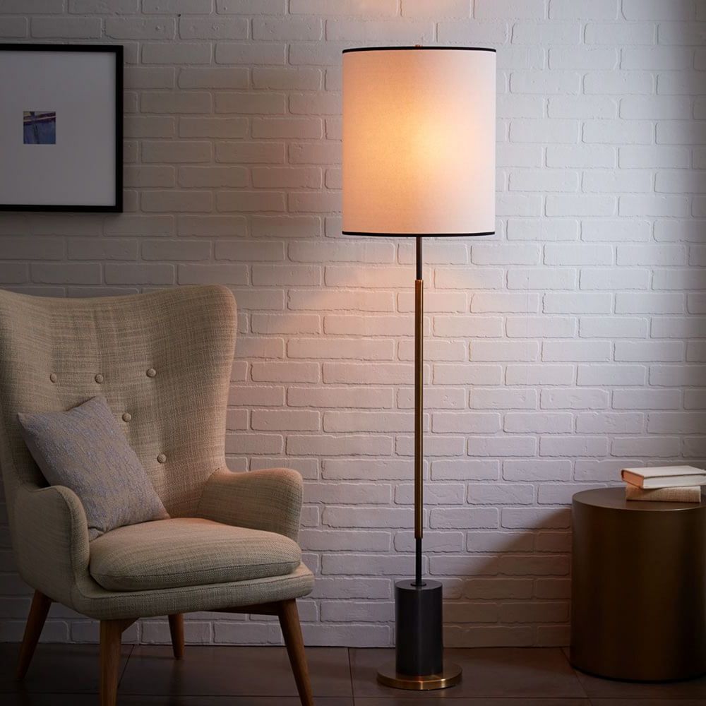 Famous Cylinder Standing Lamps With Regard To West Elm & Rejuvenation Cylinder Floor Lamp (View 10 of 10)