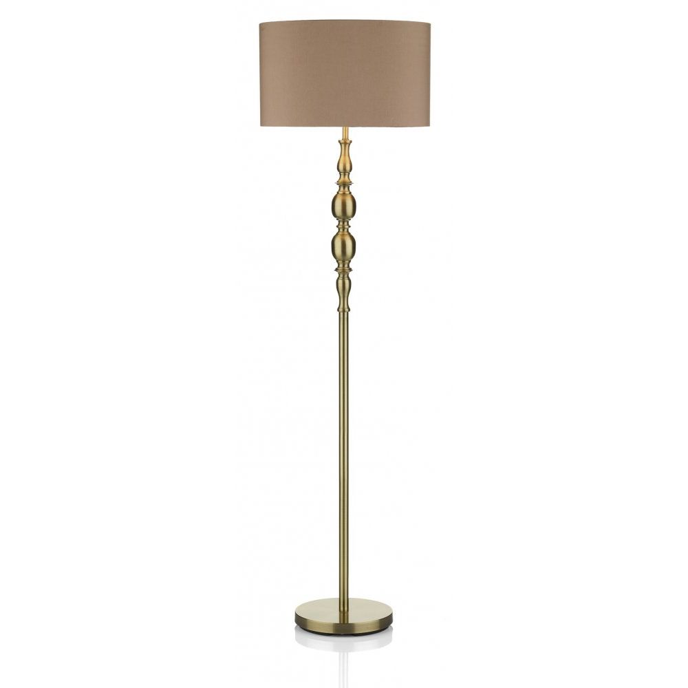 Famous Standard Antique Brass Floor Lamp Complete With Shade With Regard To Satin Brass Standing Lamps (View 7 of 10)