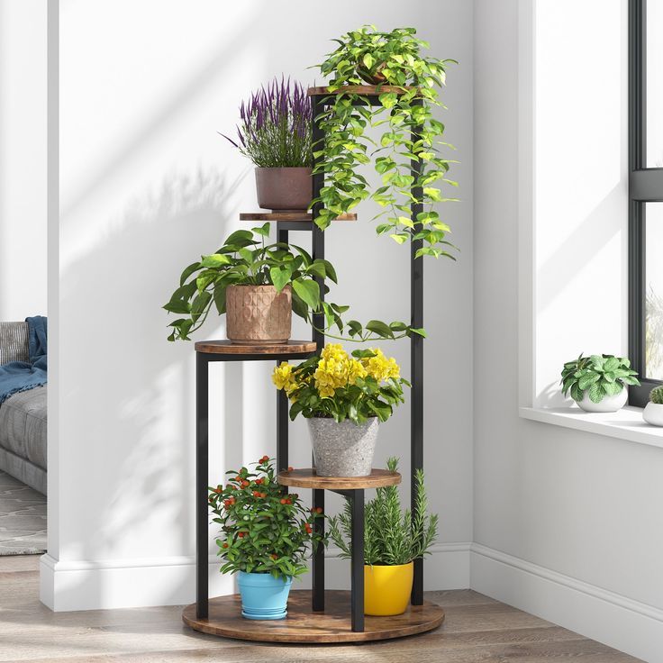 Famous Tribesigns Plant Stand, 4 Tier Plant Shelf Holders Corner Flower Pot  Standsdefault Title (View 6 of 10)