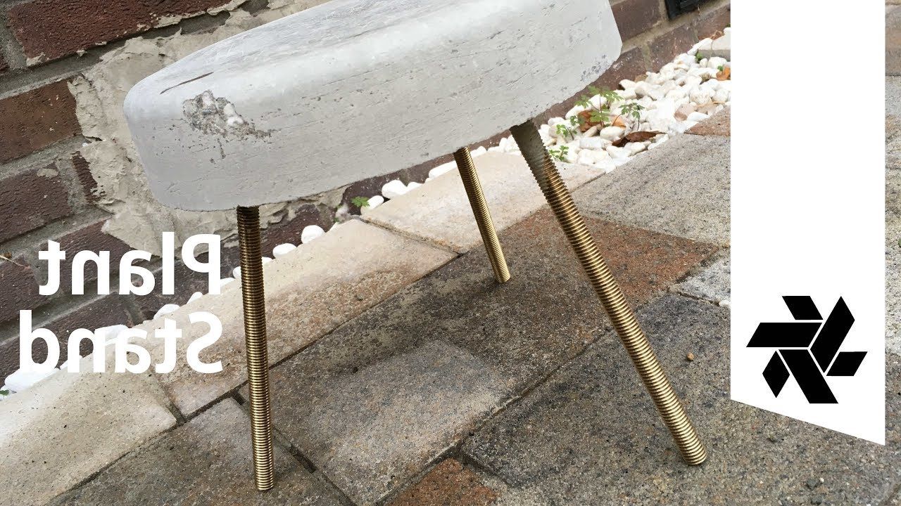 Fashionable Cement Plant Stands Throughout Concrete & Brass Plant Stand // Diy How To – Youtube (View 9 of 10)