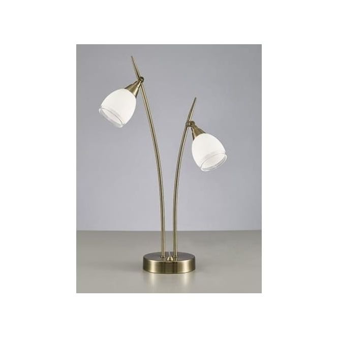 Fashionable Frosted Glass Standing Lamps With 2 Light Table Lamp In Bronze Finish And Frosted Glass Shade (View 5 of 10)