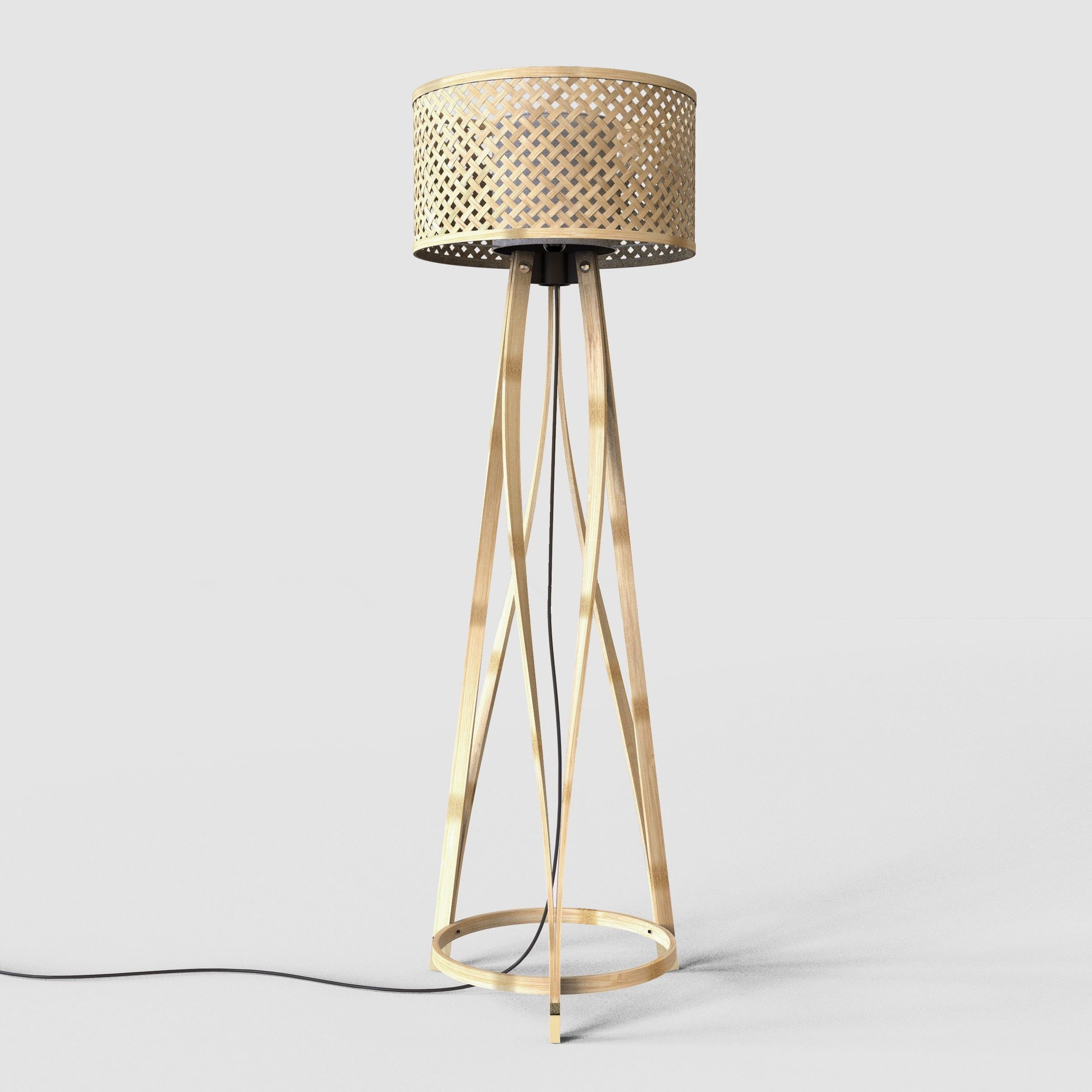 Fashionable Natural Woven Standing Lamps With Regard To Woven Floor Lamp – Etsy (View 7 of 10)