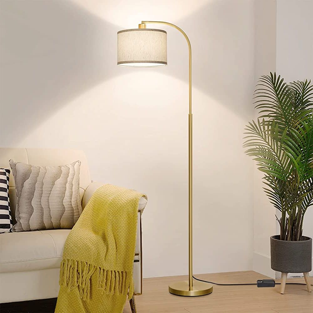 Favorite Boncoo Led Floor Lamp Fully Dimmable Modern Standing Lamp Arc Floor Lamp  With Adjustable Drum Shade, With Regard To Standing Lamps With Dimmable Led (View 6 of 10)
