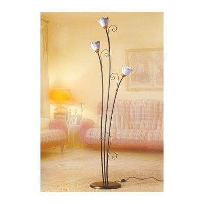 Floor Lamp 3 Lights In Wrought Iron With Decorative Plates, Vintage Style  Rustic – H 183 Cm With Regard To Trendy 3 Piece Set Standing Lamps (View 10 of 10)