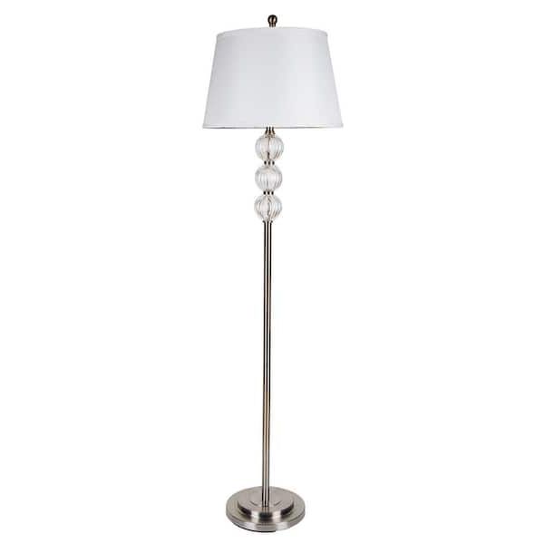 Glass Satin Nickel Standing Lamps Inside Most Current Ore International 62.5 In (View 8 of 10)