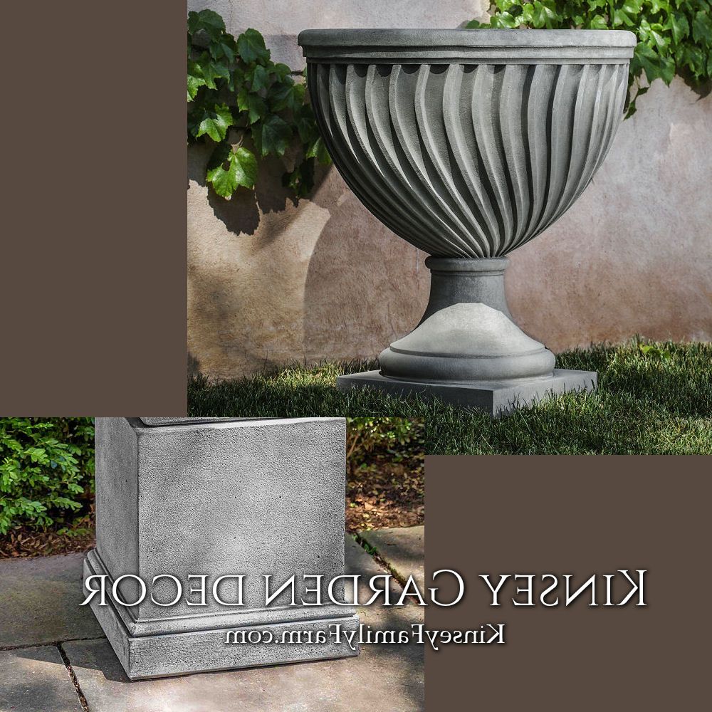 Greystone Plant Stands Inside Most Recently Released Quadrille Urn On Pedestal Planter Stand Kinsey Garden Decor (View 9 of 10)
