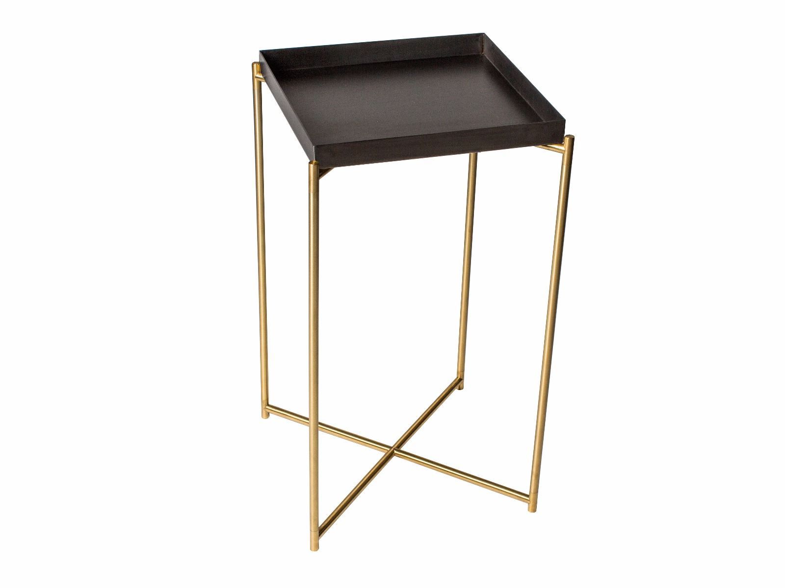 Gun Metal Tray Top & Brass Frame Intended For Most Popular Square Plant Stands (View 3 of 10)