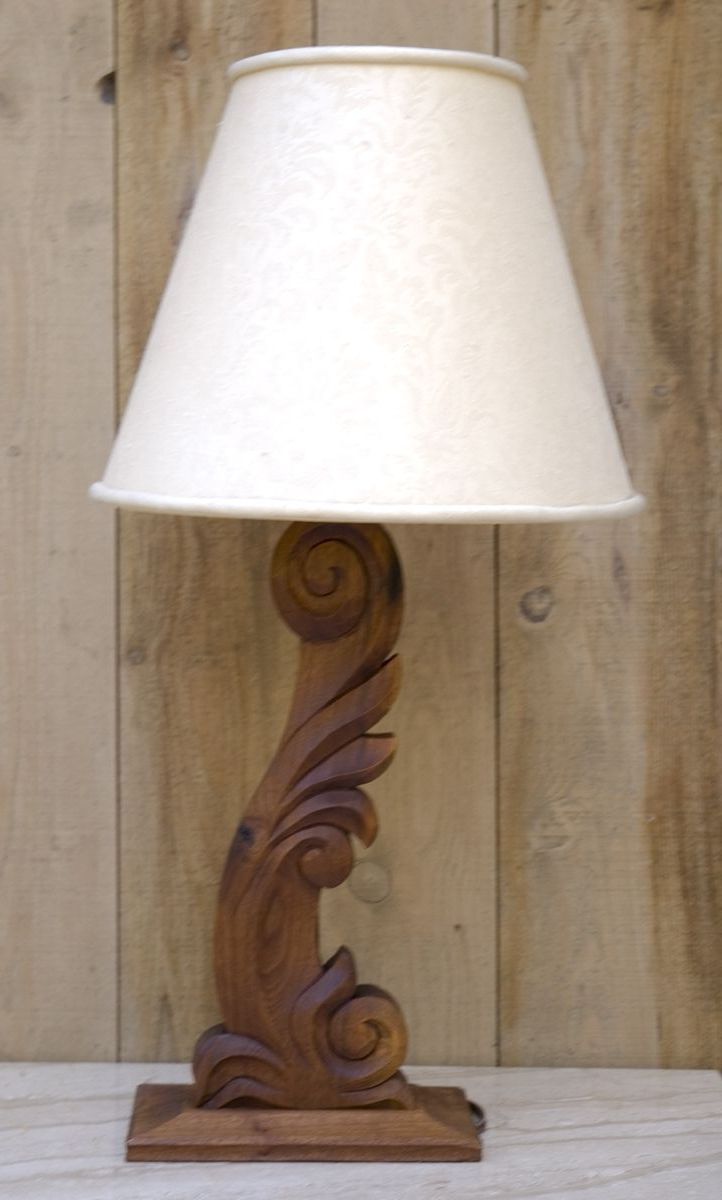 Hand Carved Lamp (View 7 of 10)