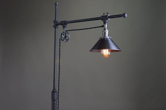 Industrial Standing Lamp Reading Floor Lamp Pipe Lamp – Etsy Inside Well Known Industrial Standing Lamps (View 8 of 10)