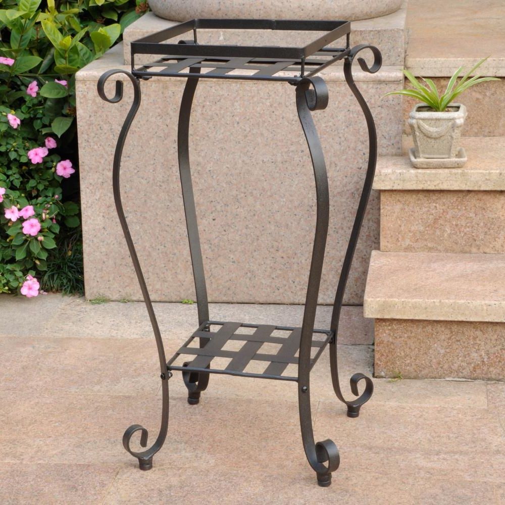 Iron Square Plant Stands Intended For Popular Madison Square Iron Plant Stand (3 Colors Available), Outdoor Furniture:  Farm And Ranch Depot (View 5 of 10)