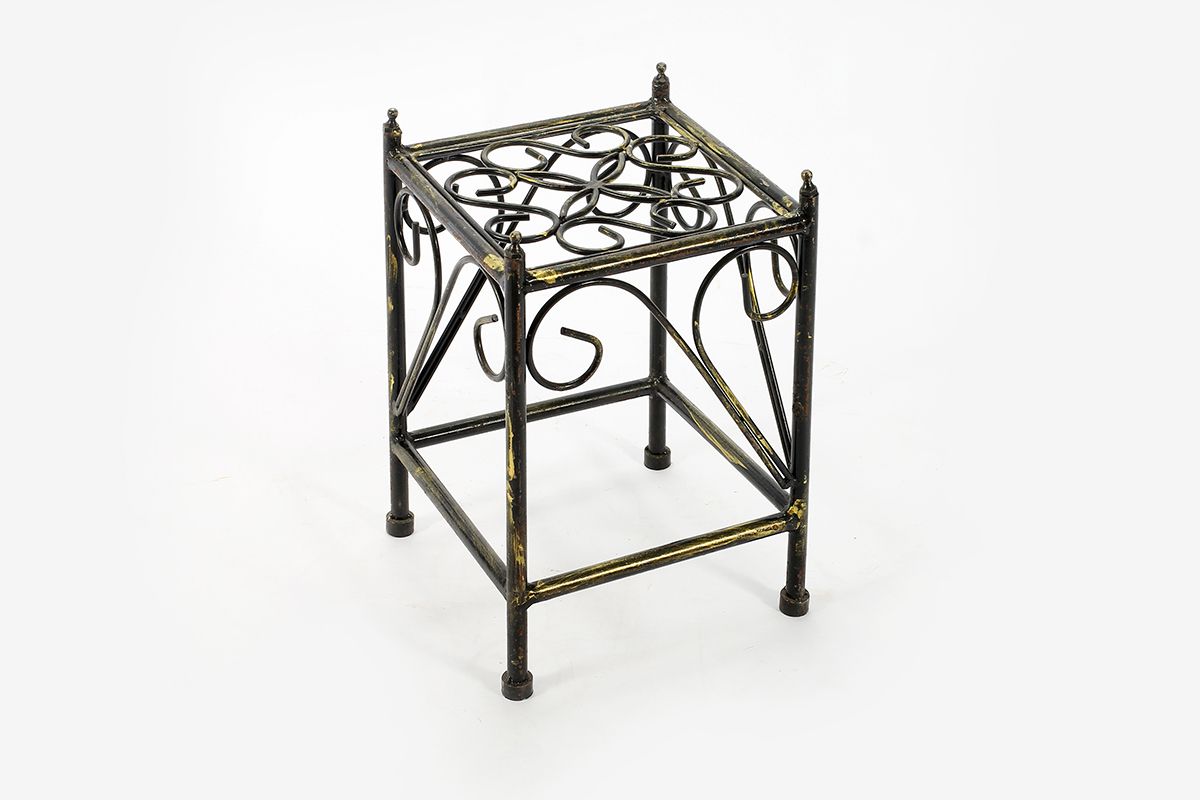 Iron Square Plant Stands With Regard To Most Recently Released 13″ Small Lattice Square Cast Iron Plant Stand (View 3 of 10)