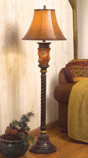 Lamp, Floor Lamp, Rustic Lamps With Pine Wood Standing Lamps (View 9 of 10)