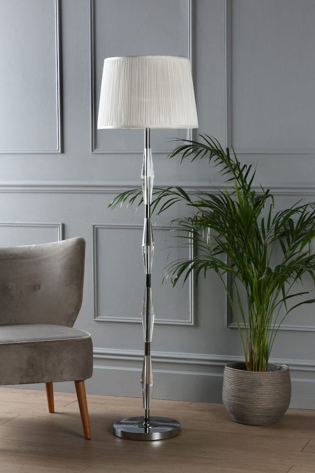 Laura Ashley Blake Floor Lamp La3756052 Q For Most Popular Wide Crystal Standing Lamps (View 9 of 10)