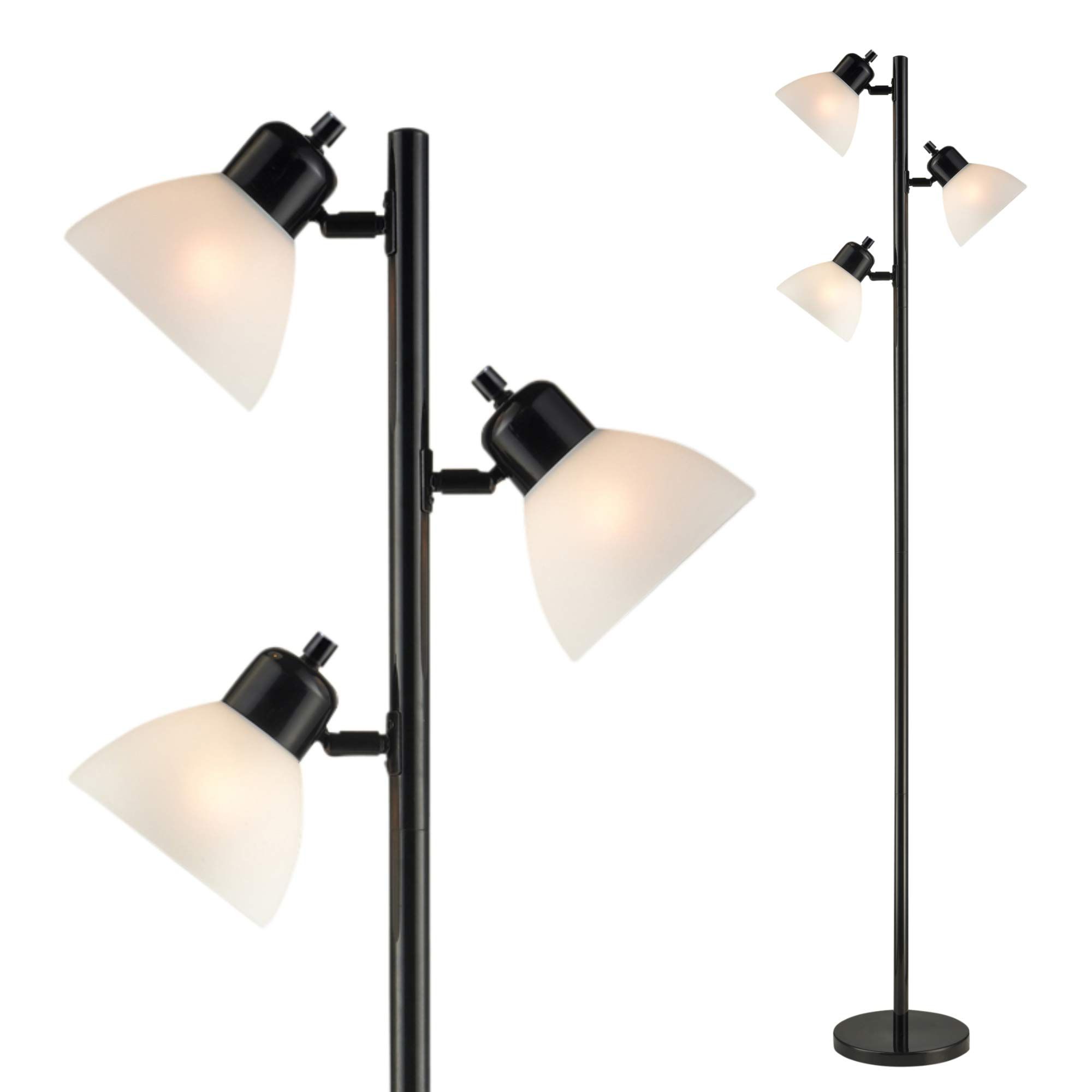 Lightaccents Dorm 3 Light Floor Lamp – Tree Industrial Modern Style Standing  Multi Head Pole Lamp With Adjustable Lights – Standing Lamps For Office –  Tall Lamp Torchiere – Black Finish – – Amazon Throughout Well Liked 3 Light Standing Lamps (View 1 of 10)
