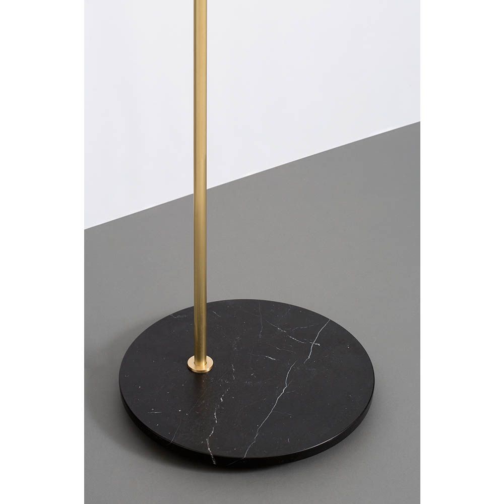 Marble Base Standing Lamps With Regard To Current Heron Floor Lamp – Satin Brass, Black Marble Base – Rouse Home (View 8 of 10)