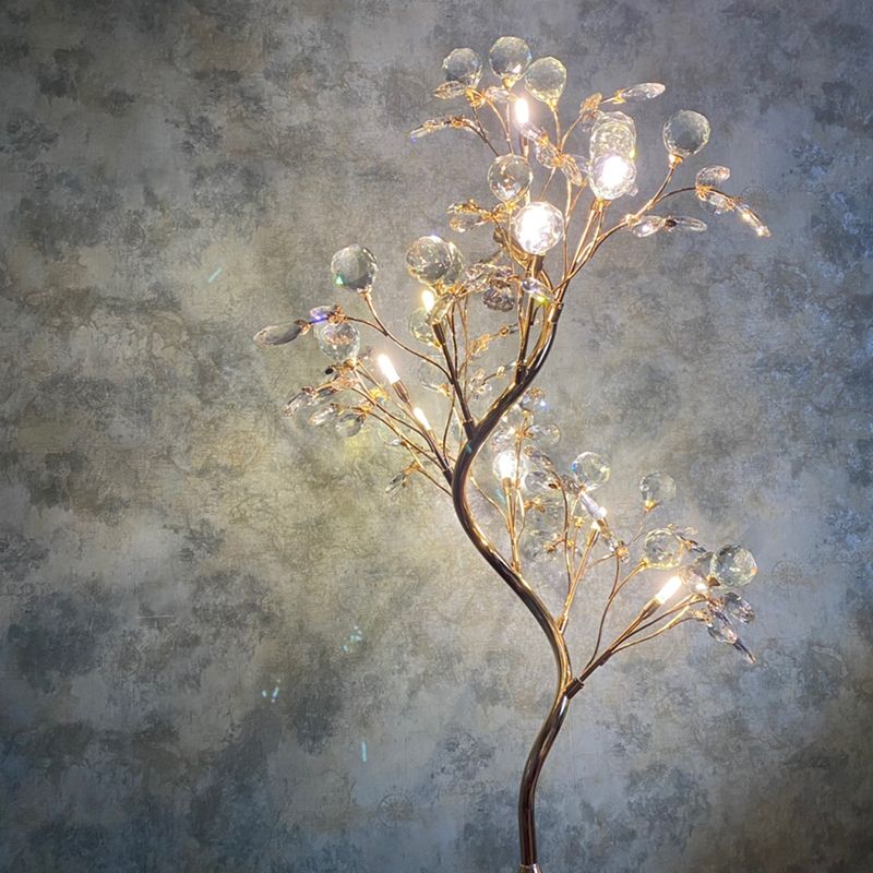 Modern Luxury Crystal Tree Led Floor Lamp American Living Room Bedroom  Standing Light Nordic Kitchen Decorative Lighting Fixture – Floor Lamps –  Aliexpress Pertaining To Famous Tree Standing Lamps (View 5 of 10)