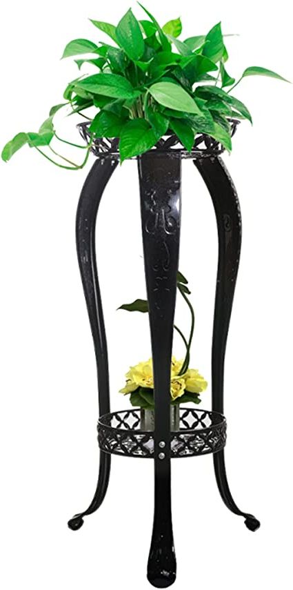 Most Current 34 Inch Plant Stands In Metal Plant Stand, 3 H Plant Pot Stand Indoor/outdoor, 34 Inch Decorative Flower  Pot Rack, Artistic Iron, Rustproof Artistic, For Garden Corner Display,  1pcs Black : Amazon.co (View 2 of 10)
