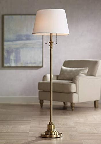 Most Current 360 Lighting Spenser Traditional Floor Lamp Standing 58" Tall Brushed  Antique Brass Gold Metal Thin Column With Regard To Traditional Standing Lamps (View 10 of 10)