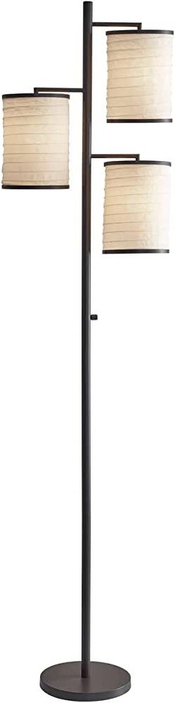 Most Current 74 Inch Standing Lamps Pertaining To Adesso Home 4152 26 Transitional Three Light Floor Lamp From Bellows  Collection In Bronze/dark Finish,  (View 7 of 10)