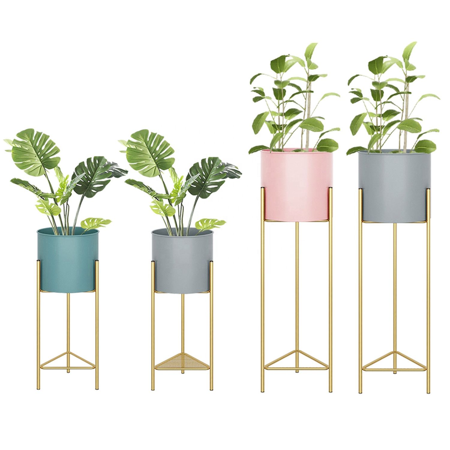 Most Current Home Decor Metal Powder Coated Gold Modern Display Indoor And Outdoor Flower  Plant Stand Flower Pots Planter Stand – Buy Flower Plant Stand,flower  Pots,golden Modern Plant Stand Product On Alibaba In Powdercoat Plant Stands (View 9 of 10)
