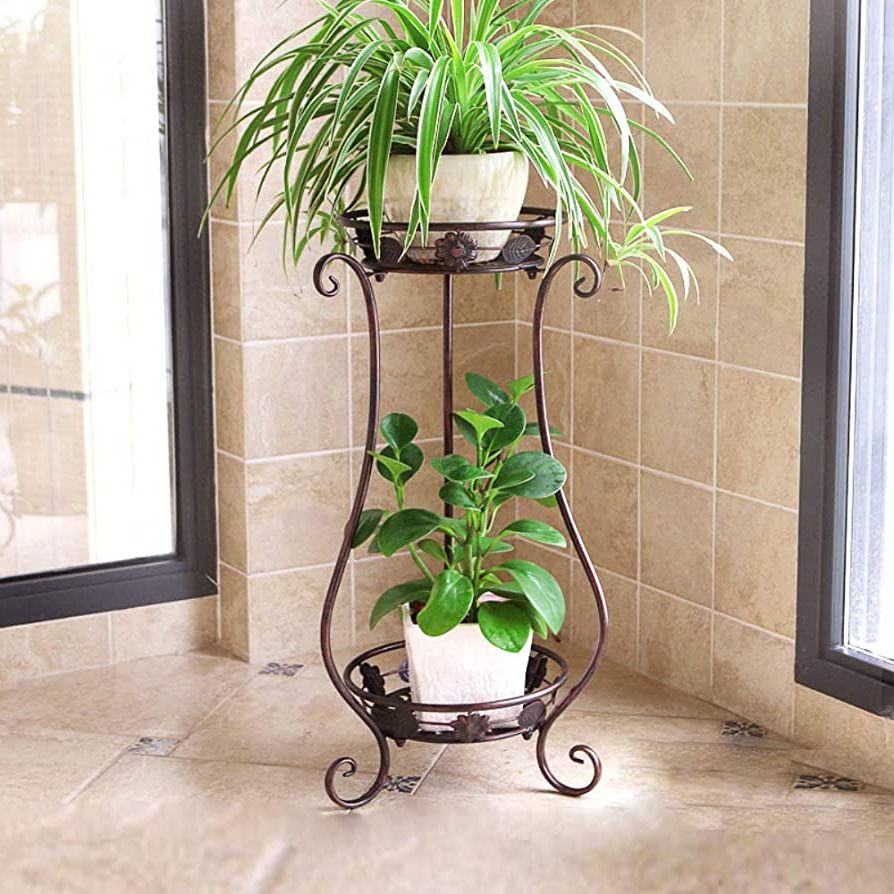 Most Popular Bronze Small Plant Stands In Metal Tall Plant Stand Indoor/outdoor,iron Flower Pot Holder Small Plant  Holders,flower Pot Stand Flower Pot Supporting,potted Plant Stand Plant  Rack Planter Stand,for Home,garden,patio(bronze, (View 2 of 10)